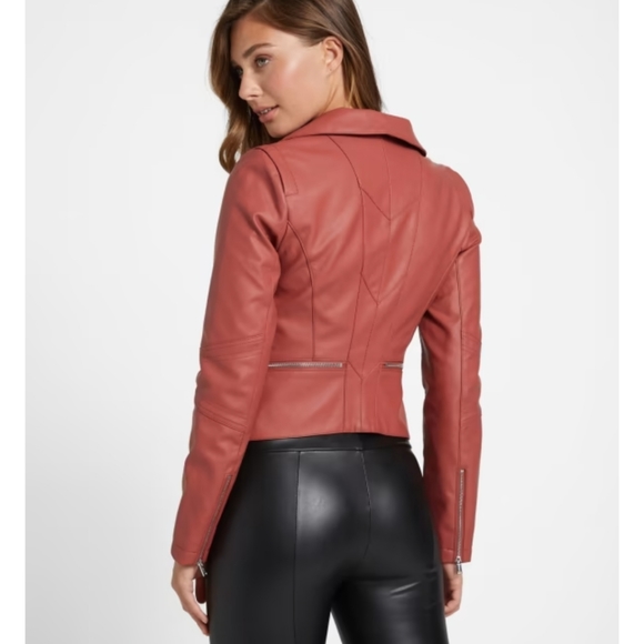 NWT Guess Women's Faux Leather Jacket Size Small - Picture 4 of 9